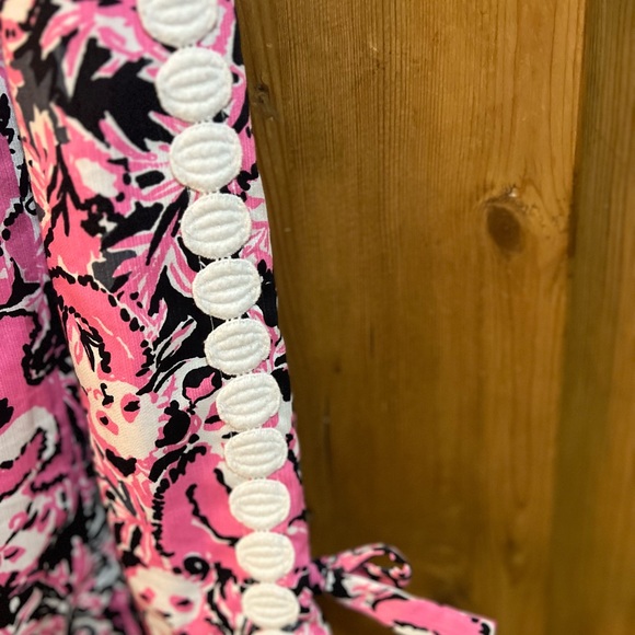 Lilly Pulitzer sz 12 Mila shift Hibiscus pink Hanging with my Boo - Picture 4 of 8